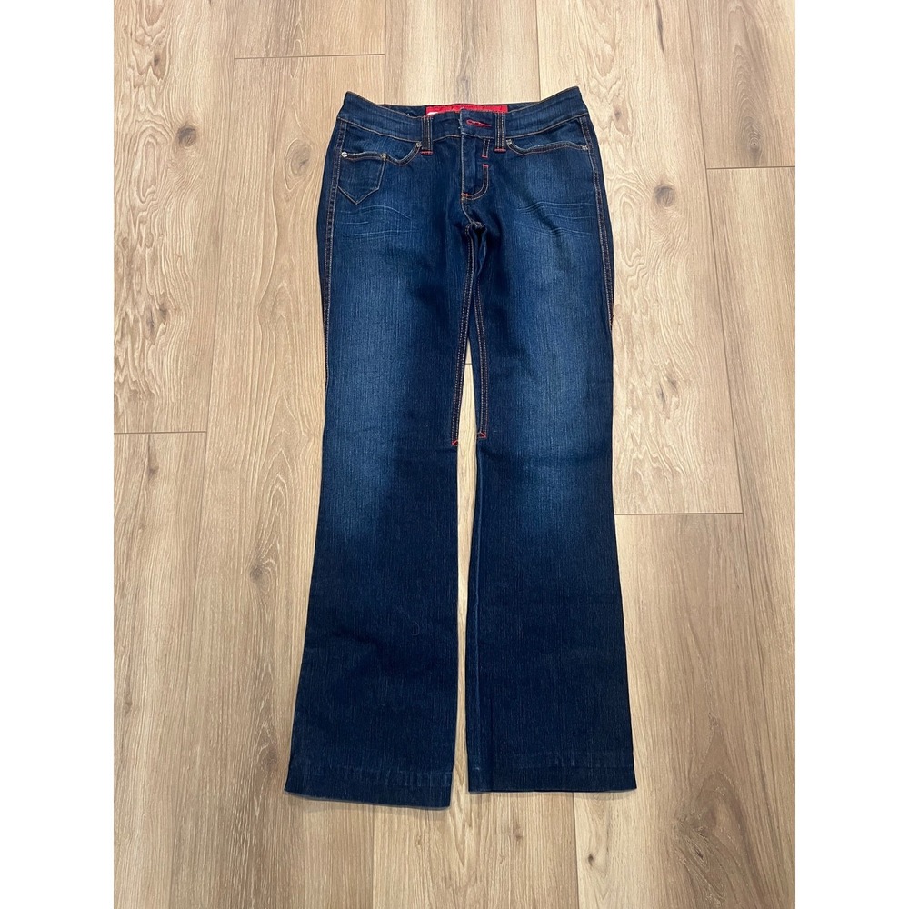 Y2K Ecko Red Womens Size 5 Dark Wash Low Rise Bootcut Flare Jeans 30x28
